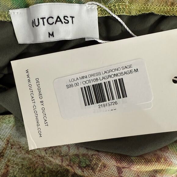 Outcast Lola Mini Dress Lagrono Sage, M - Picture 5 of 7
